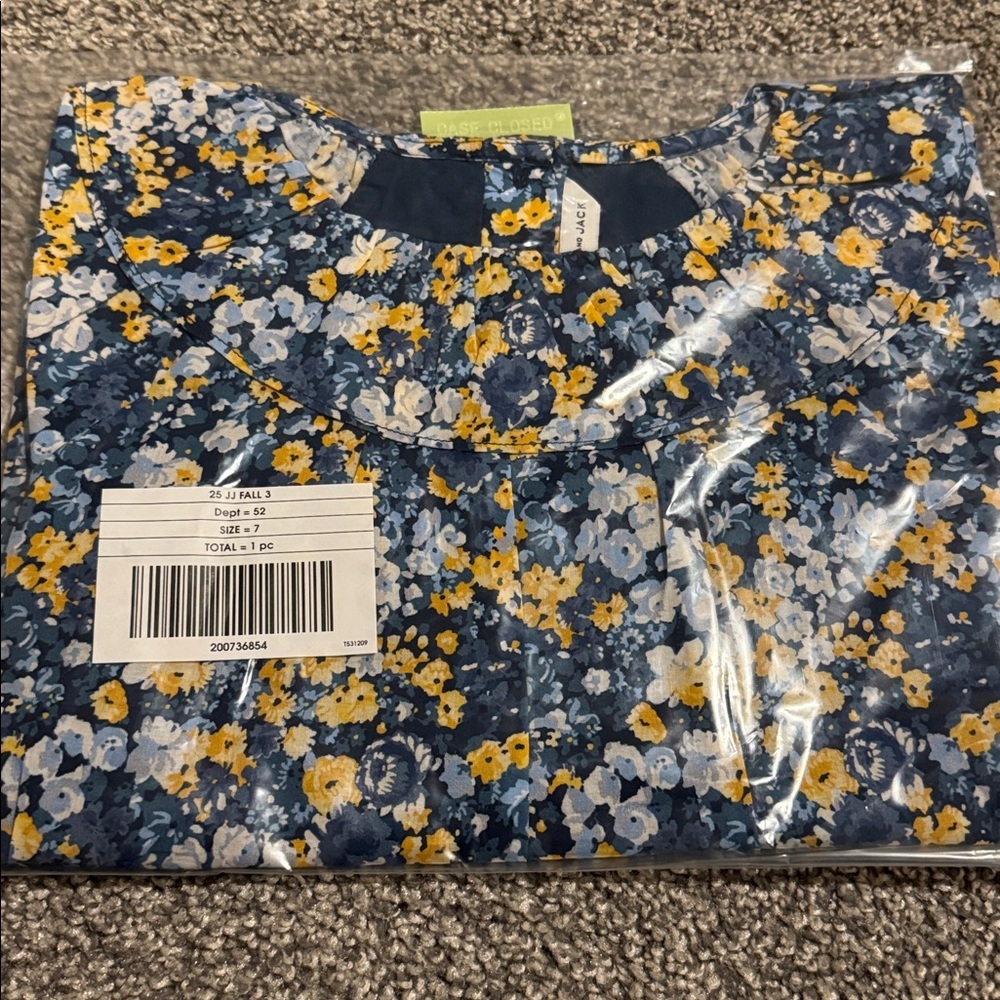 Janie and Jack Blue and Yellow Floral Blouse - Picture 4 of 4
